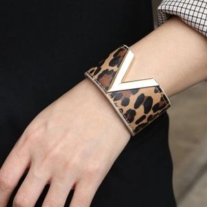 Leopard Print Bracelet with Gold Accent